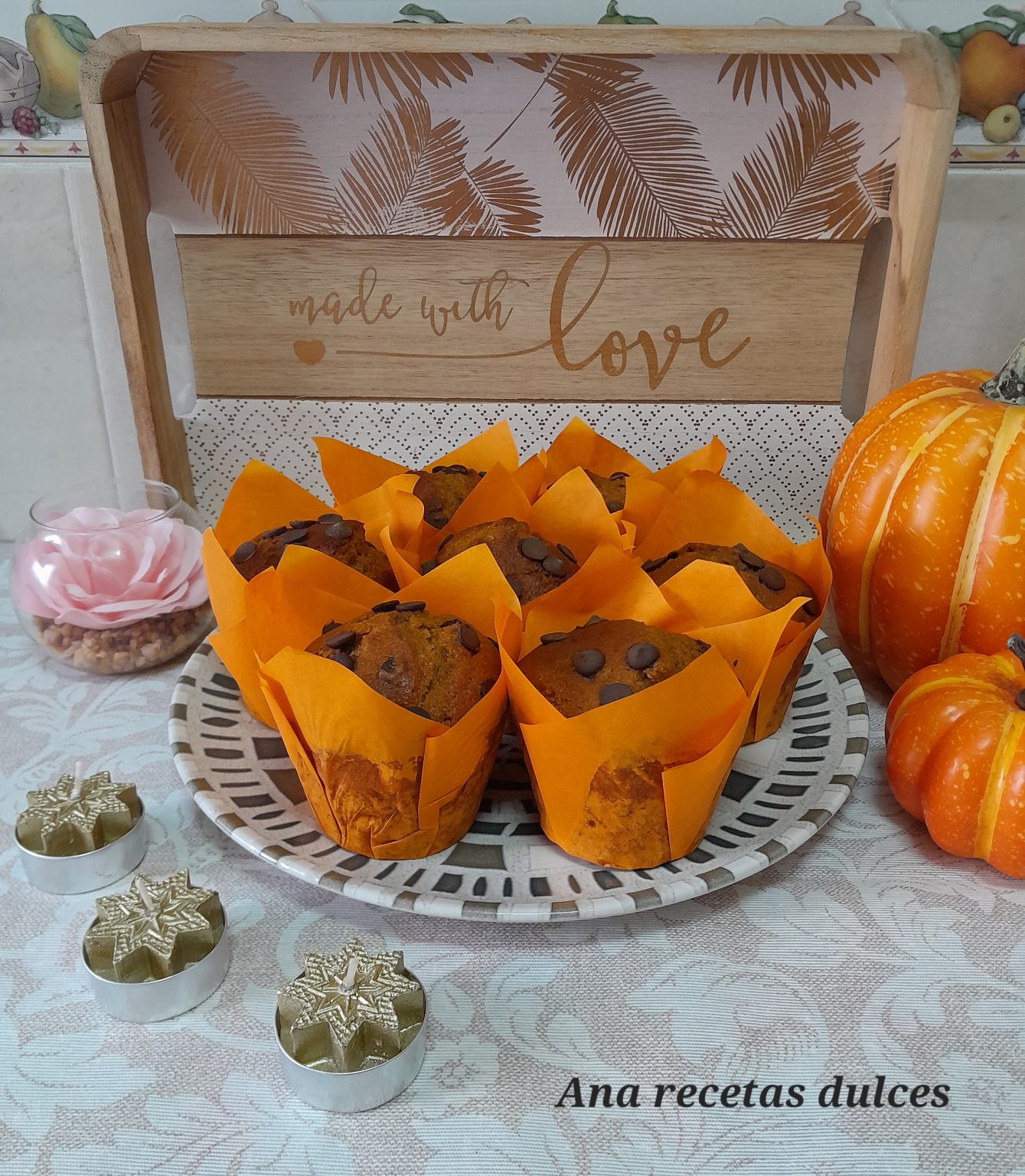 Muffins de calabaza y chocolate (muy fáciles de hacer) Ana Recetas Dulces