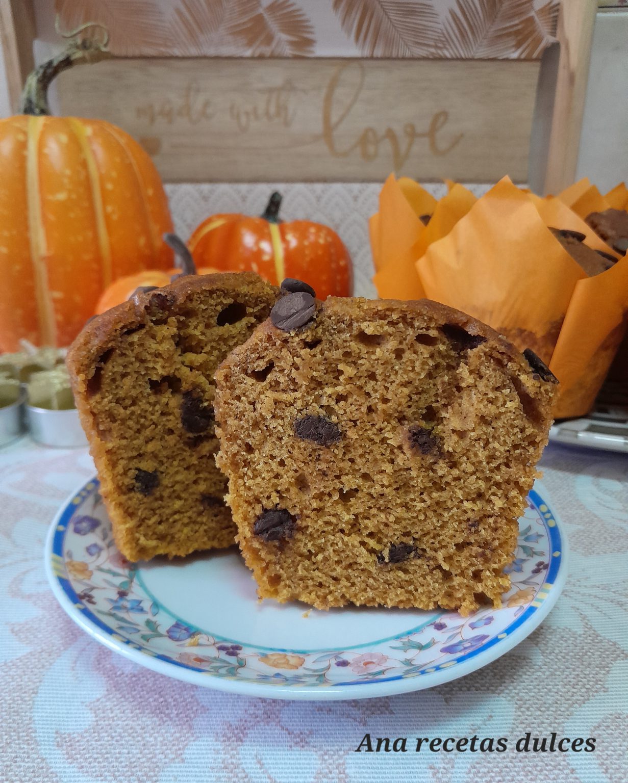 Muffins de calabaza y chocolate (muy fáciles de hacer) Ana Recetas Dulces