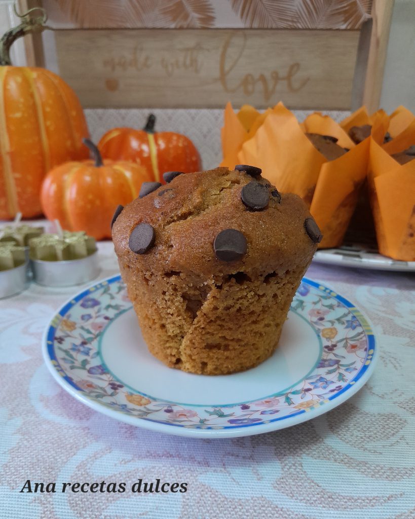 Muffins de calabaza y chocolate (muy fáciles de hacer) Ana Recetas Dulces