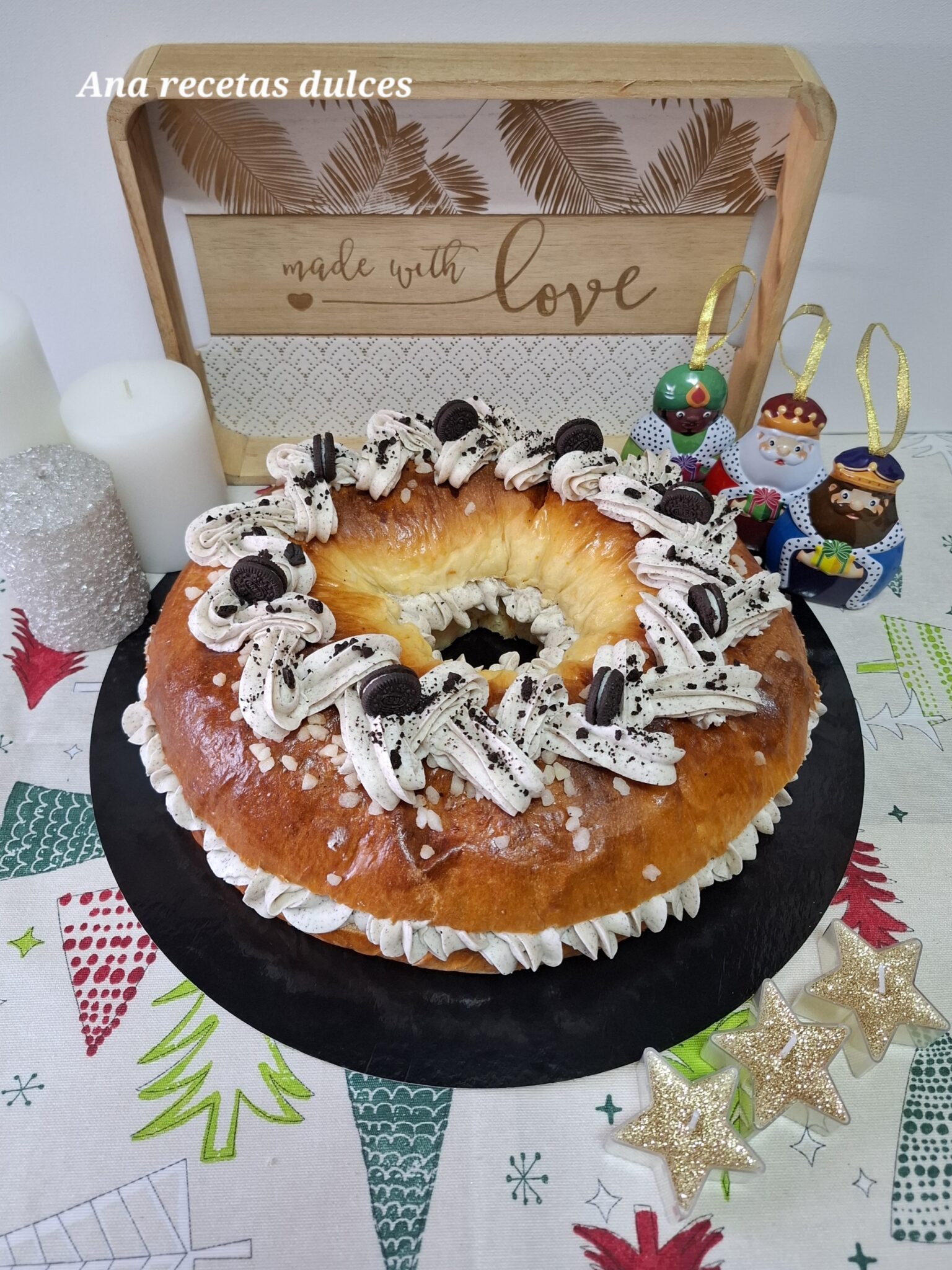 Roscón de reyes de oreo - Ana Recetas Dulces